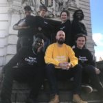 Young creators on Town hall steps