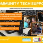 community tech flyer offering sessions on digital inclusion for older people
