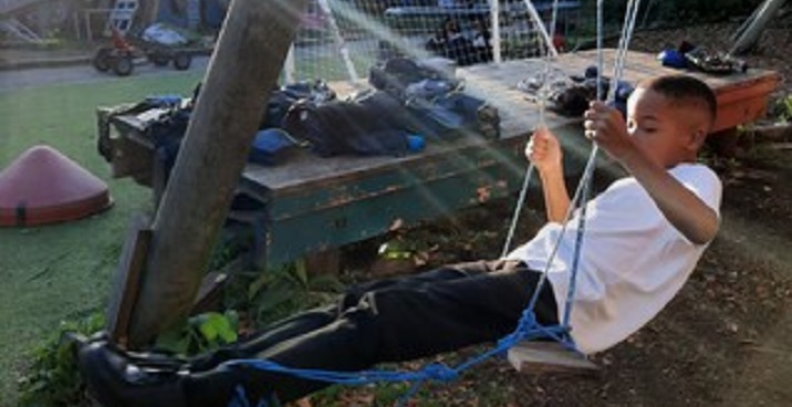 Adventure playground swing