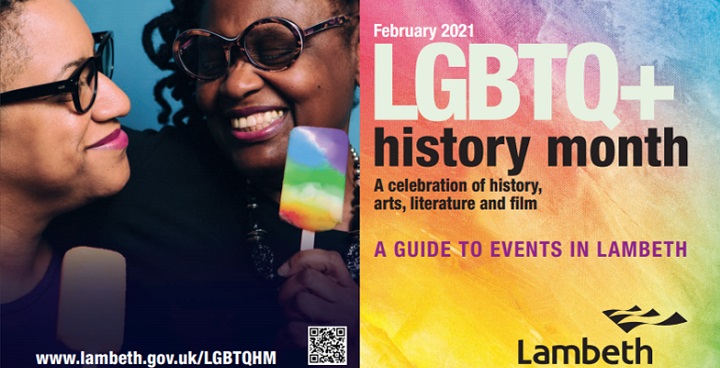 Front cover of LGBTQ+ history month brochure