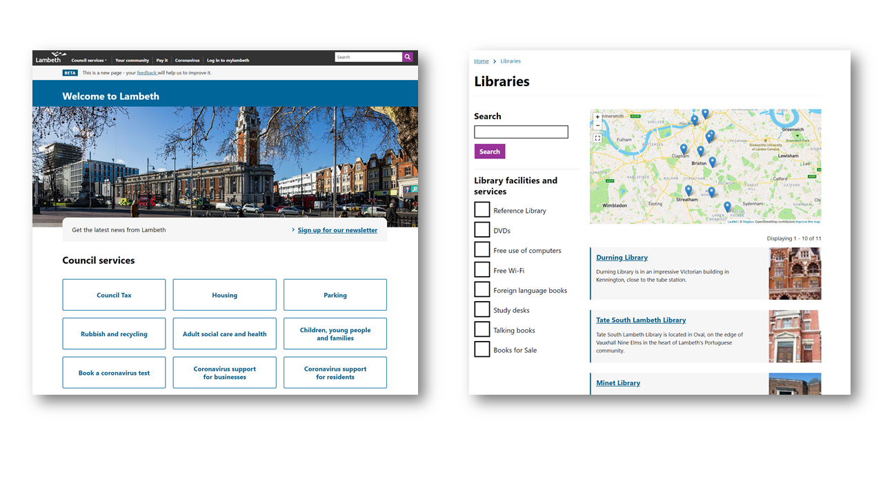 Image showing the new lambeth website