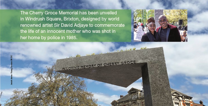 Cherry Groce memorial in Windrush square