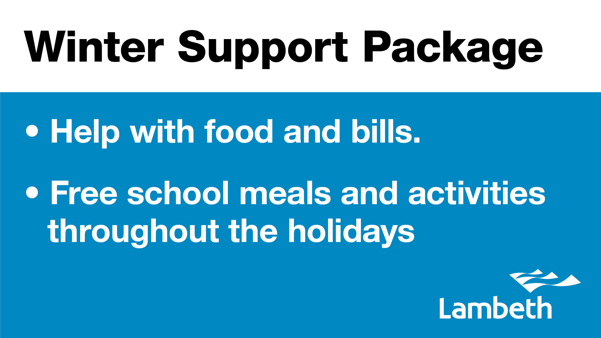 Lambeth Winter support package help for families in need Love