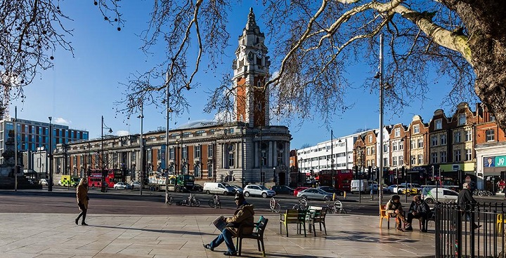 Lambeth Town Hall from Windrush square