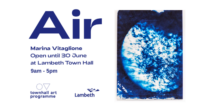 Air flyer with image of air pollution particles