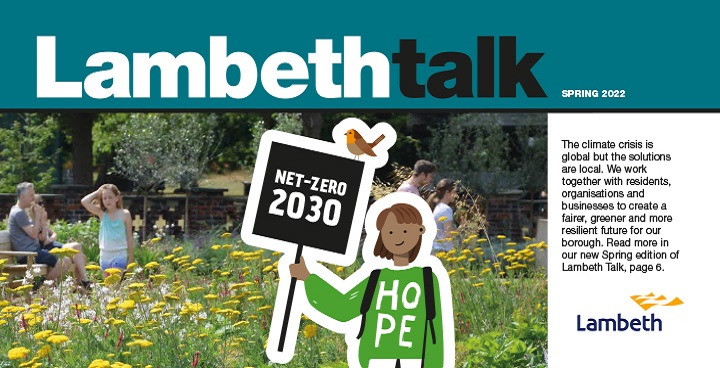 Spring 2022 Lambeth Talk cover pic - Climate Action Plan