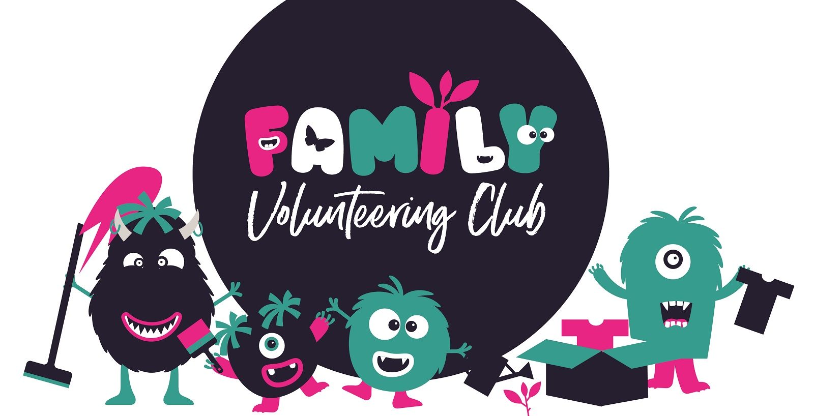 family volunteering club logo