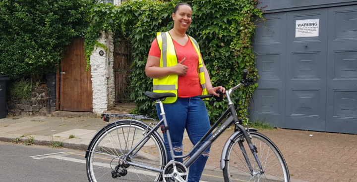 Woman on bicycle