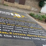 poem on the road in Shakespeare Road - part of a new heritage trail commemorating the Brixton Uprising of 1981
