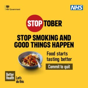 stoptober 2023 'stop smoking and good things start happening'