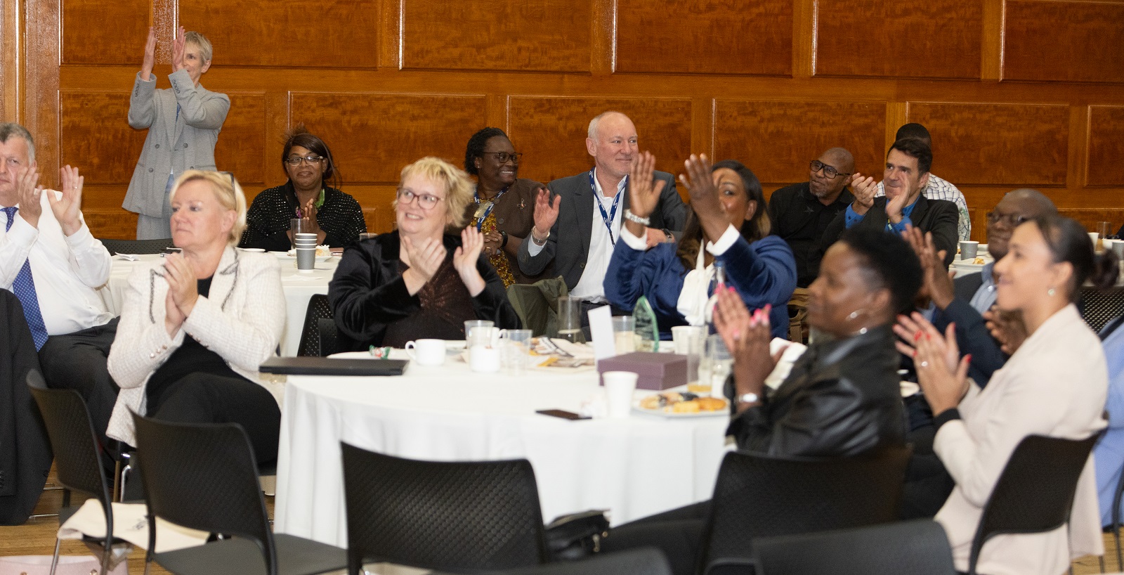 Carers awards 2023 photo by John Spaull - table of Lambeth officials, Cabinet Members, Directors applauding