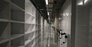More than 3km of empty shelving in Lambeth Archives, Brixton Hill