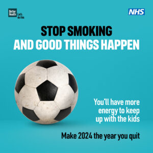 Stop smoking 'football' poster