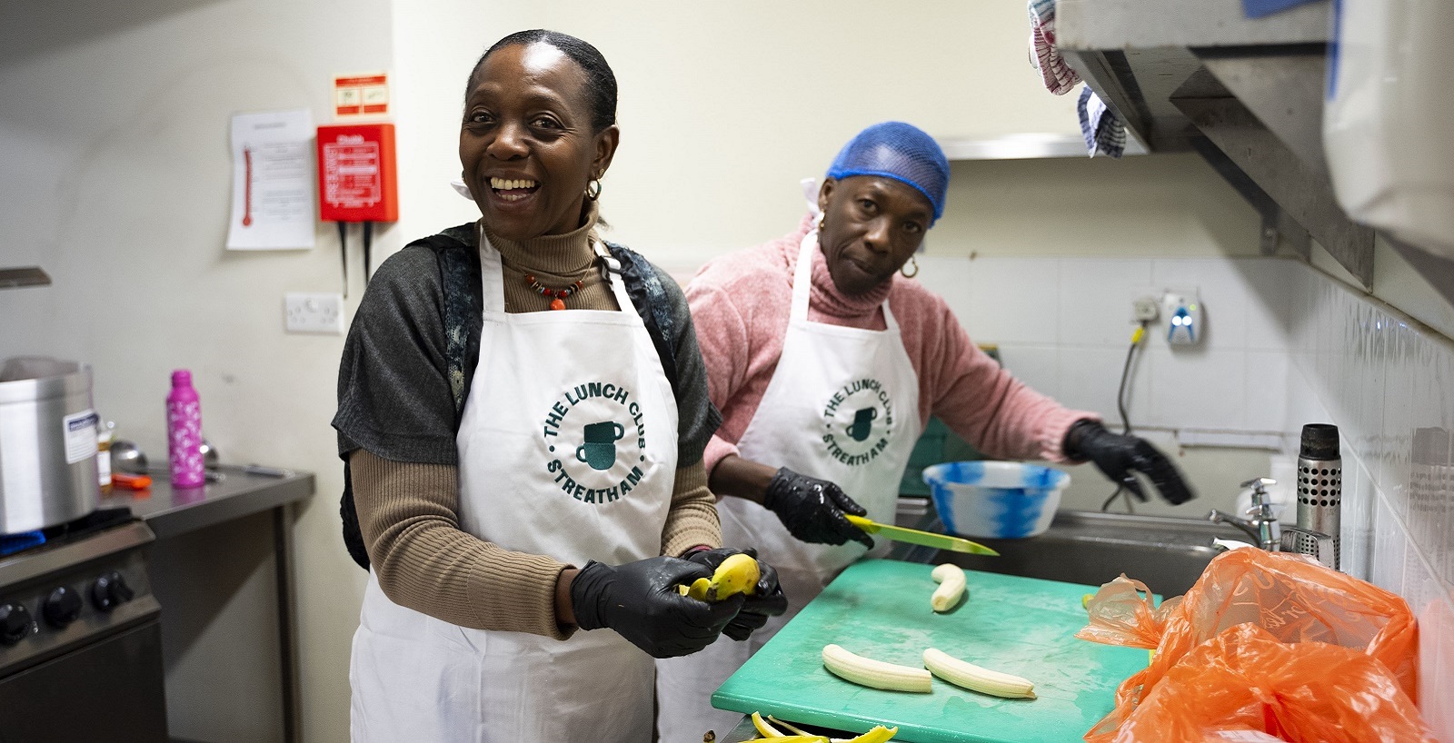 Volunteers cooking for Streatham Lunch Club