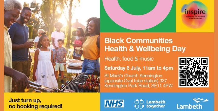 Black communities health & wellbeing day July 6 poster
