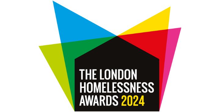 The London Homelessness Awards 2024 graphic with coloured geometric shape