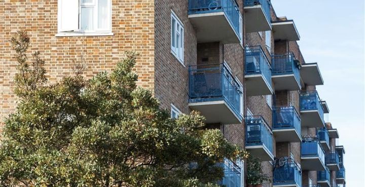 Block of houses with balconies