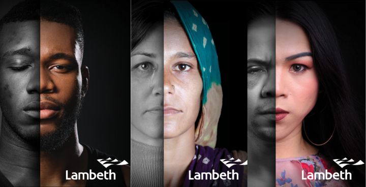 National Hate Crime Awareness Week posters - collage of 3 faces