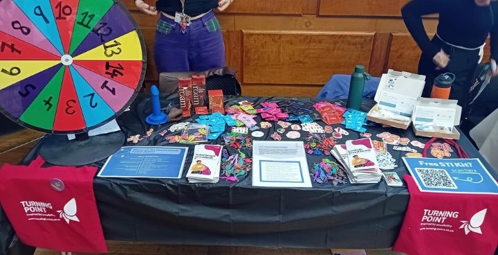 sexual health advice stall from service providers Turning Point