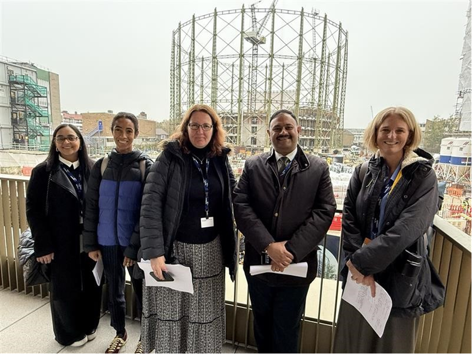 Members of the peer challenge team on a visit to Oval, in the north of Lambeth