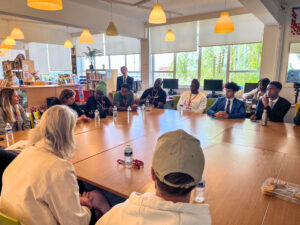 The team met with members of the school council to discuss their experience of safety after school.