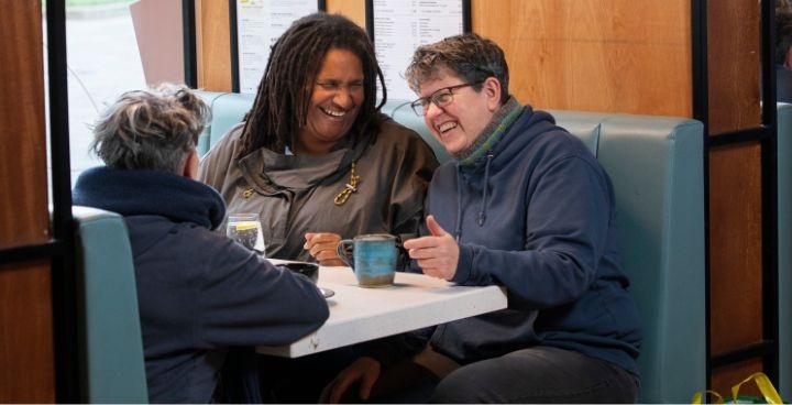 stock photo from Centre for better ageing - 3 women in cafe