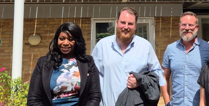 Lambeth Cabinet Members for Healthy Communities Cllr Nanda Manley-Browne & Cllr David Bridson visit the health centre at Minnie Kidd House