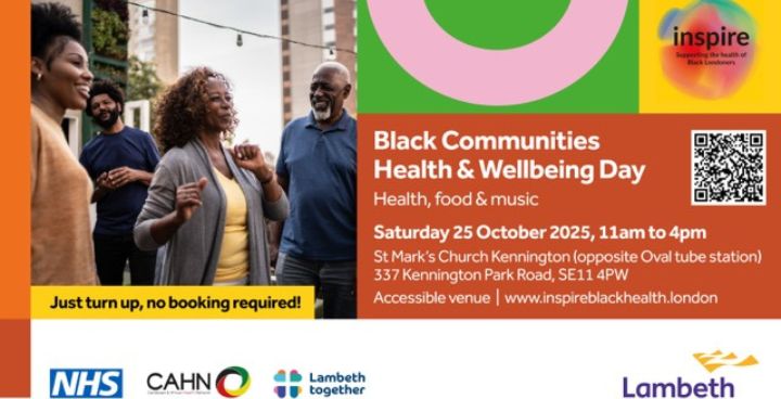 Lambeth's Black Communities Health and wellbeing day event flyer