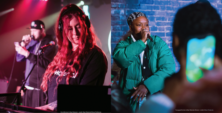 A DJ and performer on the mic at Raw Material, Brixton