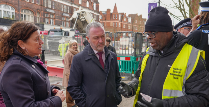 Cllr Holland and Mr Reed MP meeting with council enforcement officer