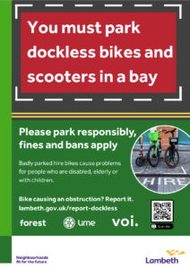 Dockless bike parking sign