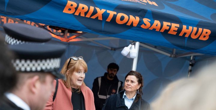 Policing minister and Cllr Claire Holland at Brixton safe hub launch