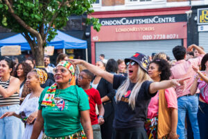 crowd celebrating for Day of Portugal