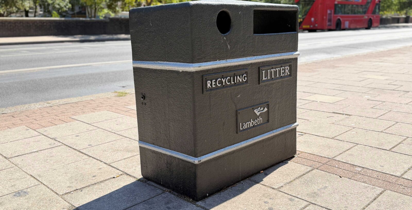 A new bin in Brixton with recycling option