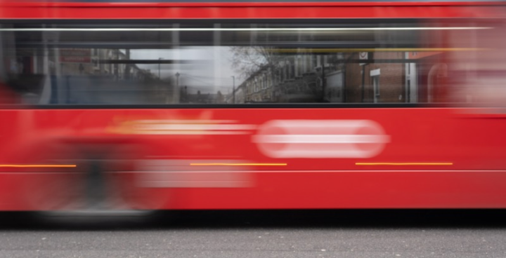 blurry london bus